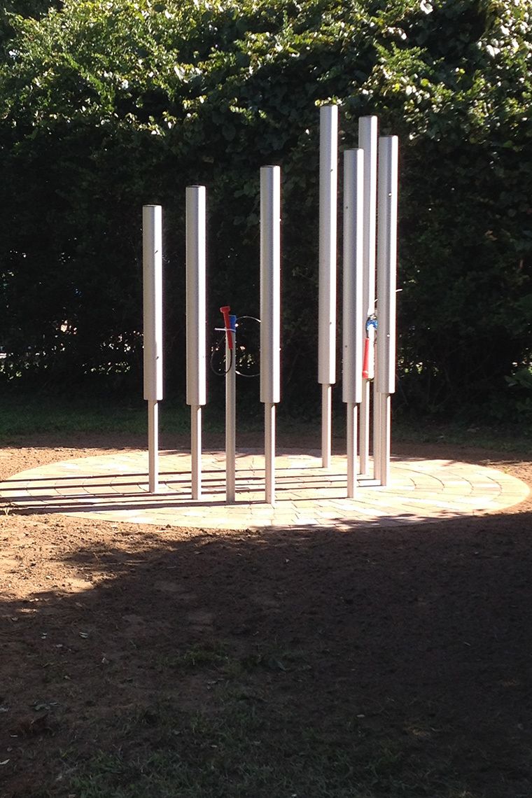 Outdoor-Klangröhren TUBULAR BELLS, 7er-Set, zum Einbetonieren