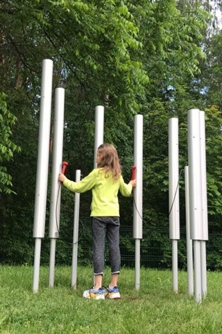 Outdoor-Klangröhren TUBULAR BELLS, 7er-Set, zum Einbetonieren