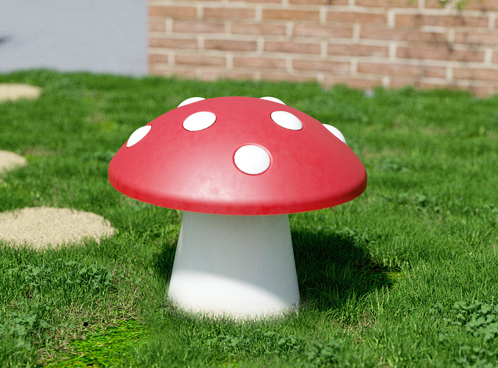 Outdoor-Klangobjekt Fliegenpilz zum Einbetonieren, Glockenklang, C-Dur Tonleiter