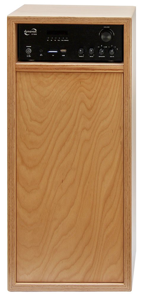 Phonoschrank mit Musikanlage QVT-80, Buche lackiert, 30x28x68 cm