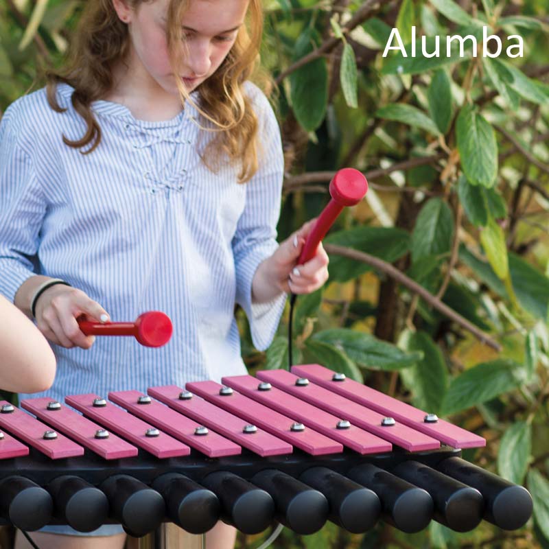 Cadenza Metallophon, pentatonisch, Outdoor-Instrument zum Einbetonieren