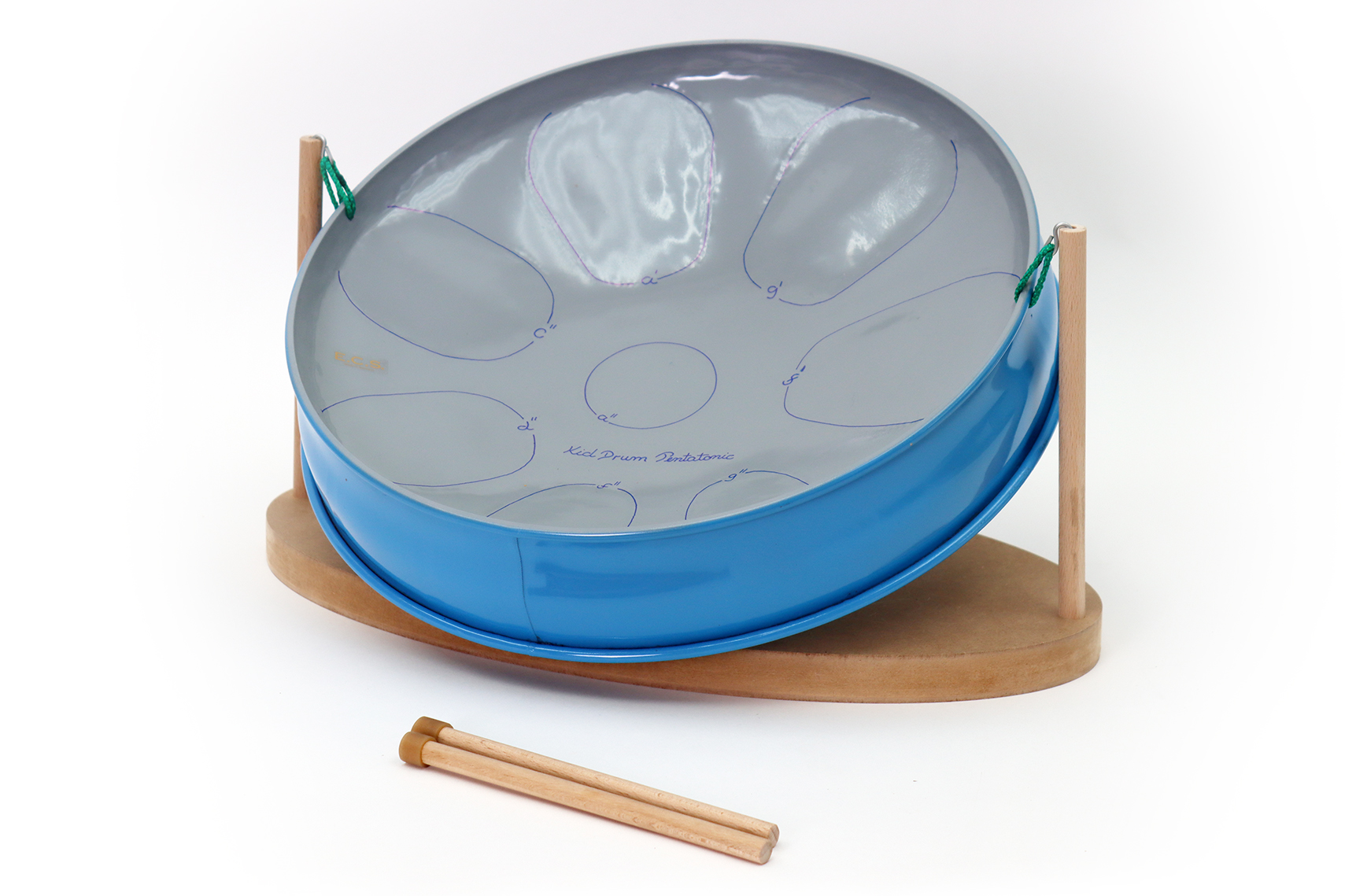 Mini-Steeldrum, Kid-Drum, ECS, 7 Töne, F-Pentatonik, f'-g'-a'-c"-d"-f"-g", inkl. Schlegel