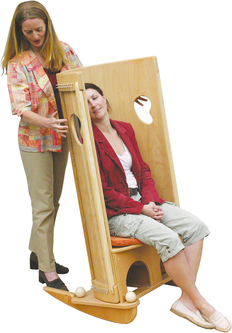 ALLTON Klangmassage-Schaukelstuhl geölt, ohrförmiges Greifloch, 140 cm hoch