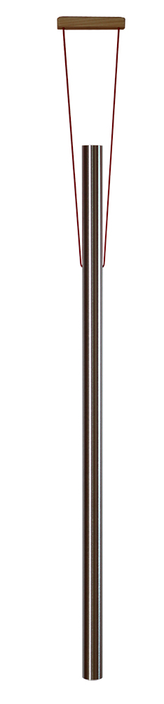 Klangröhre mit Haltegriff, Ton C3 - H3 , Alu silber, Ø 4 cm, Länge 100 - 135 cm