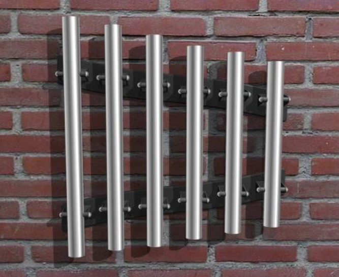Outdoor-Röhrenglockenspiel ,Freechimes Soprano, pentatonisch, 6 Töne, Wandmontage