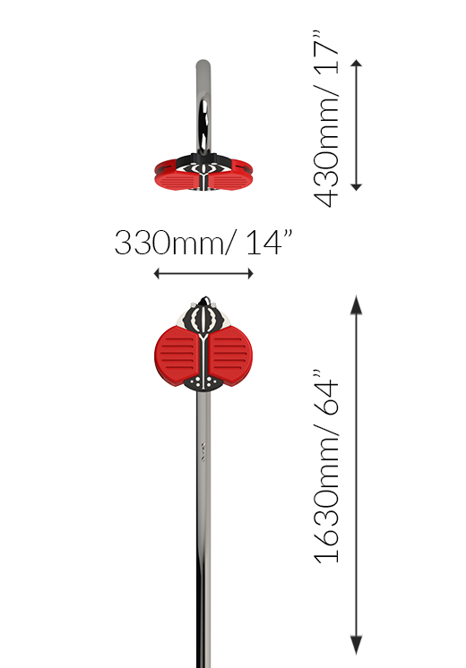 Outdoor-Instrument, Klangkäfer, Blumenkäfer, groß, rote Flügel, Wandmontage