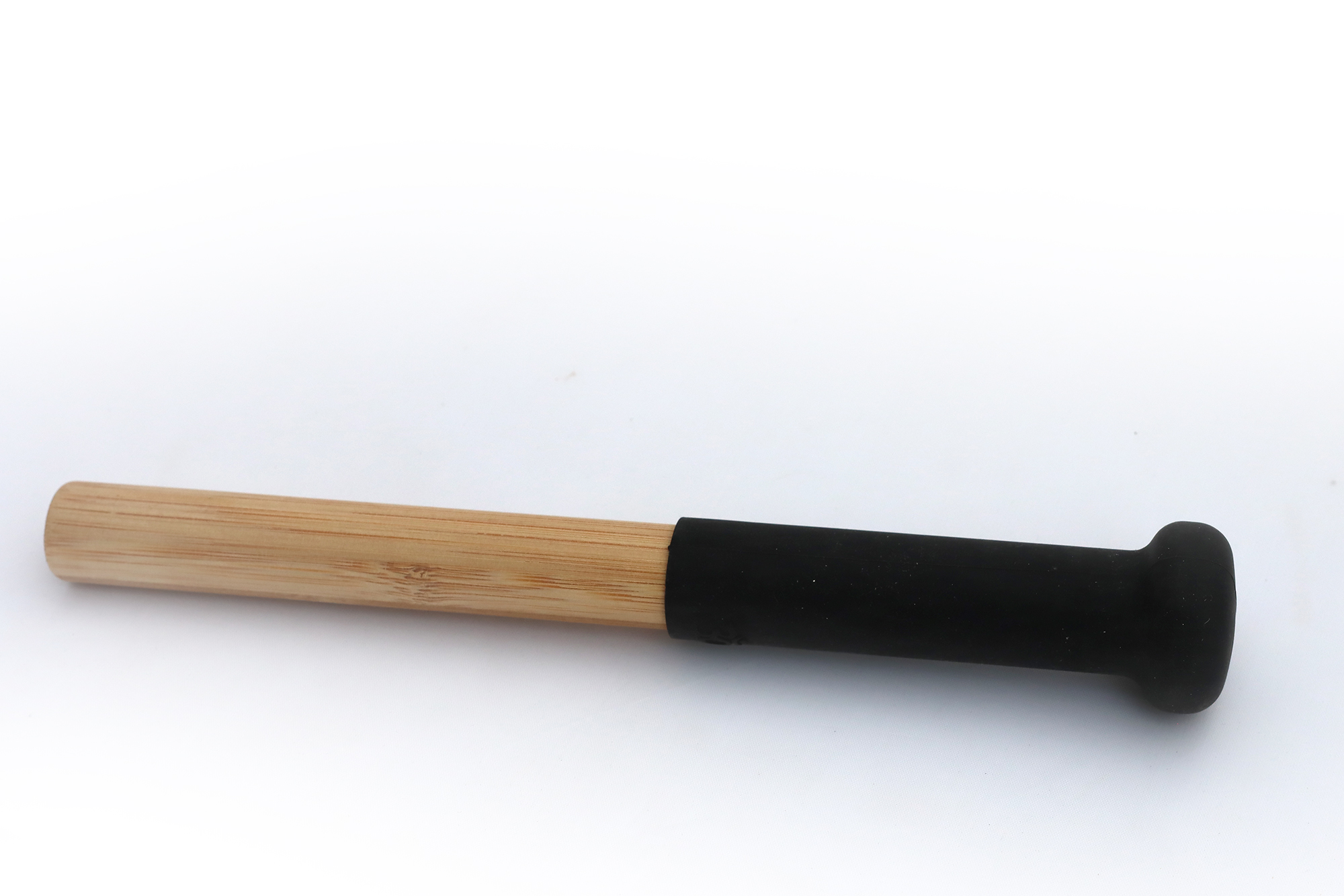 Kristall-Klangschalen-Klöppel MEDIUM, Holz mit Silikonkopf, schwarz, Ø 3,5 cm, Holzstil Ø 2 x 23 cm