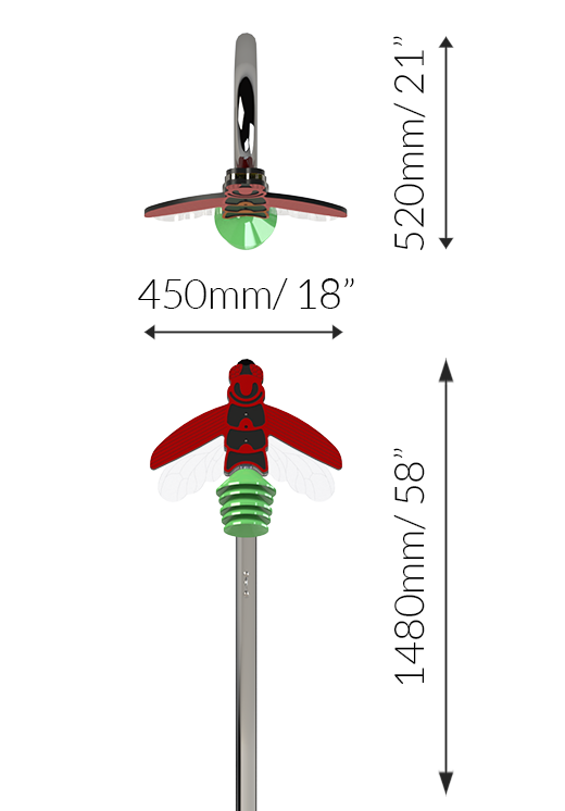 Outdoor-Instrument, Klang-Glühwürmchen, A-Moll-Pentatonik A5-G6, Wandmontage