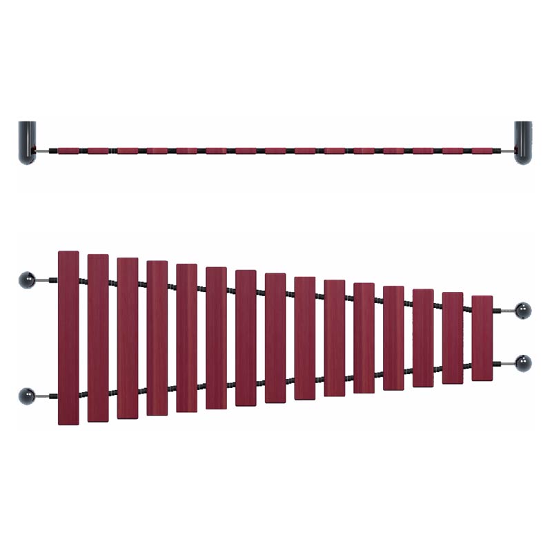 Wand-Marimba, Wandxylophon, diatonisch gestimmtes Outdoor-Instrument, Wandmontage
