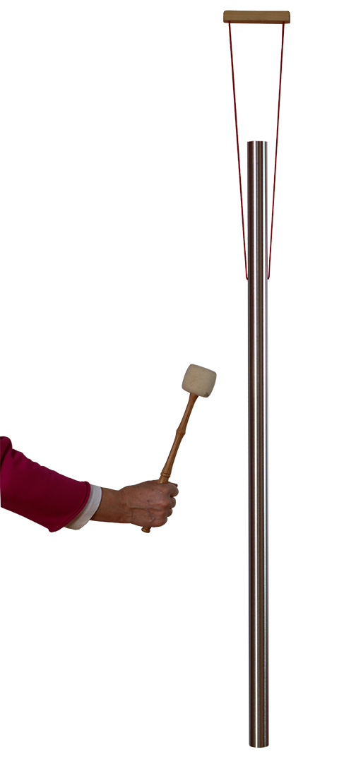 Klangröhre mit Haltegriff, Ton C3 - H3 , Alu silber, Ø 4 cm, Länge 100 - 135 cm