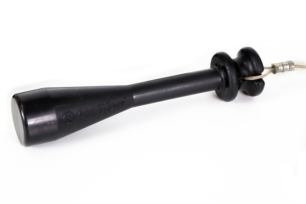 Schlägel für Außenklangobjekte, schwarz, 22 cm mit Edelstahlseil
