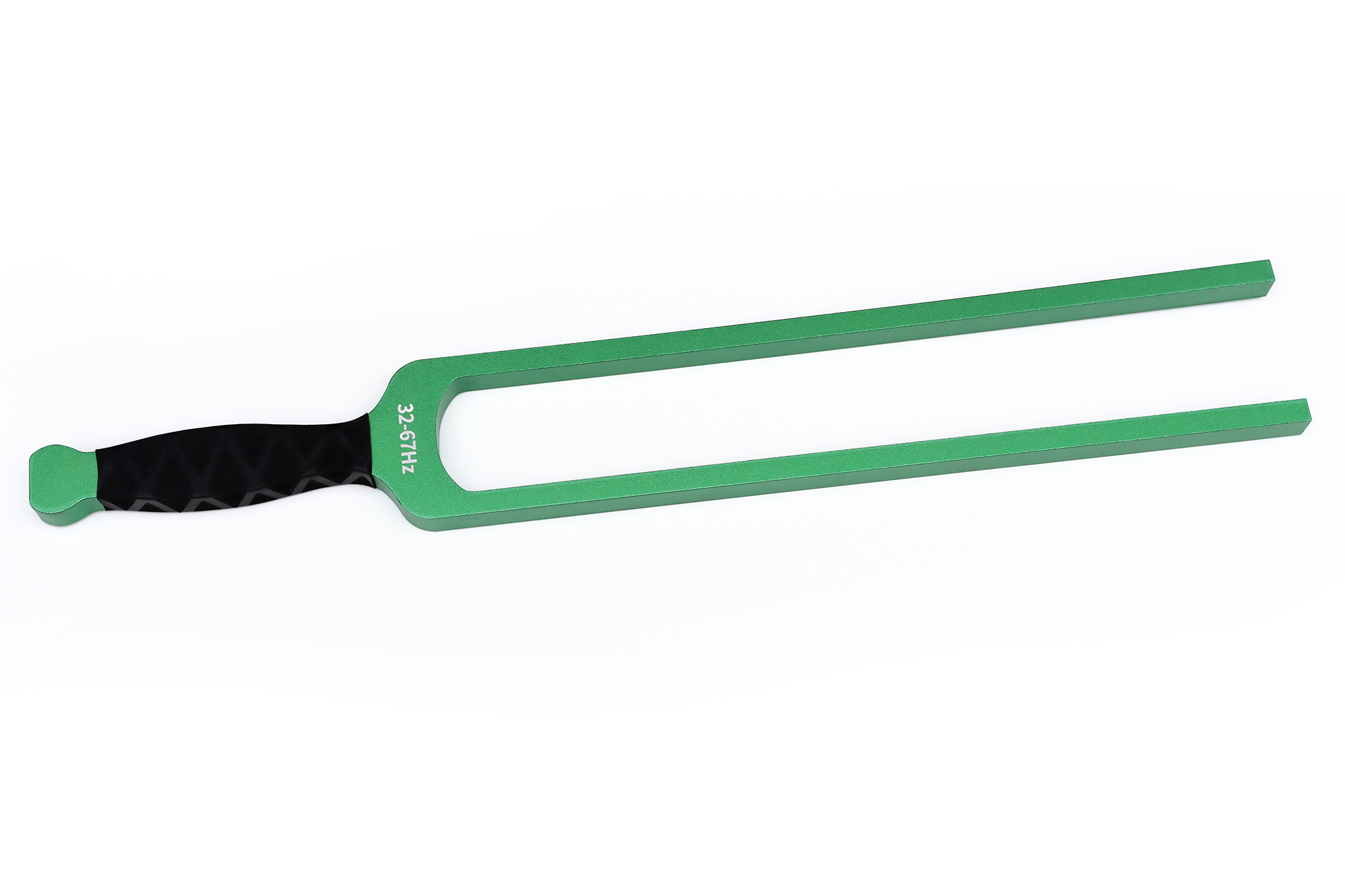 Stimmgabel XXL, Alu, grün, mit Klöppel, Gewichten und Koffer, Einstellbar zwischen 32 - 67 Hz
