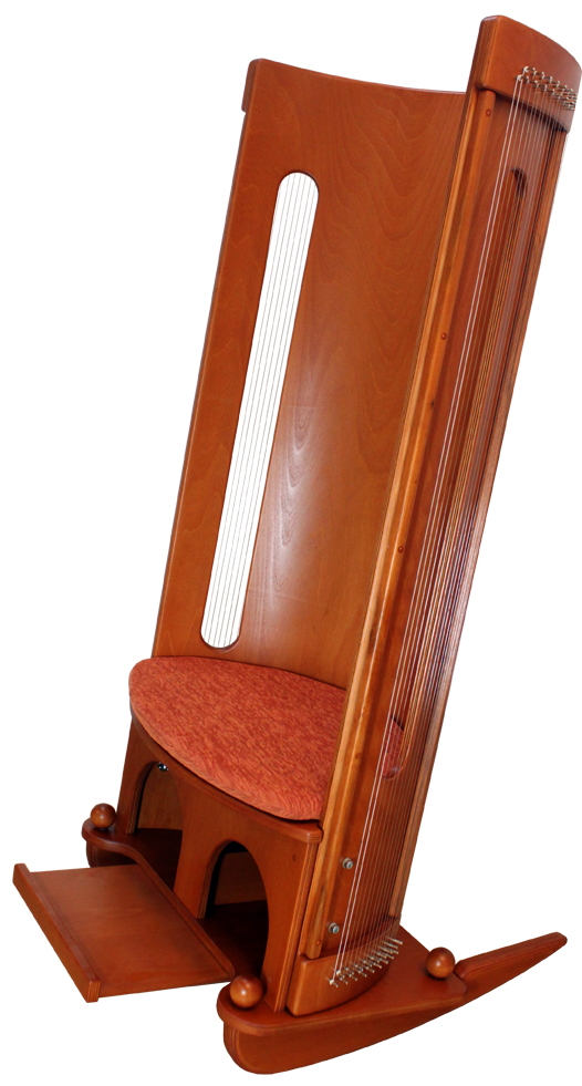 Allton Klangmassage-Schaukelstuhl, kirschholzfarben gewachst, 160 cm Höhe