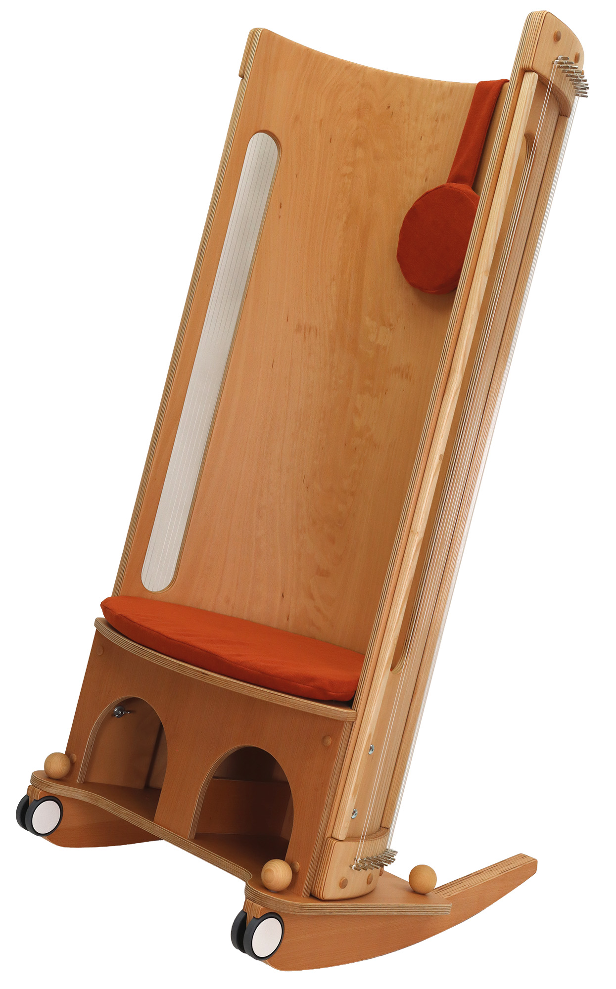 ALLTON Klangmassage-Schaukelstuhl geölt, langförmiges Greifloch, 160 cm hoch