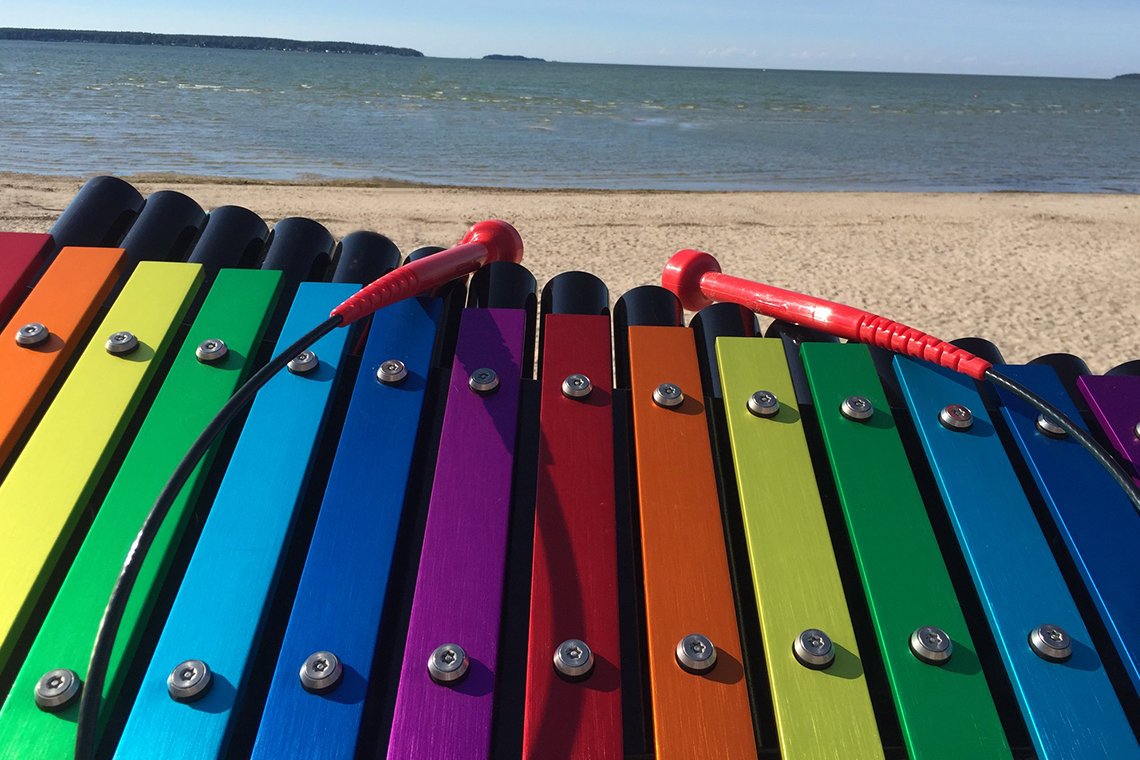 Metallofon CAVATINA-RAINBOW, zum Einbetonieren, Outdoor