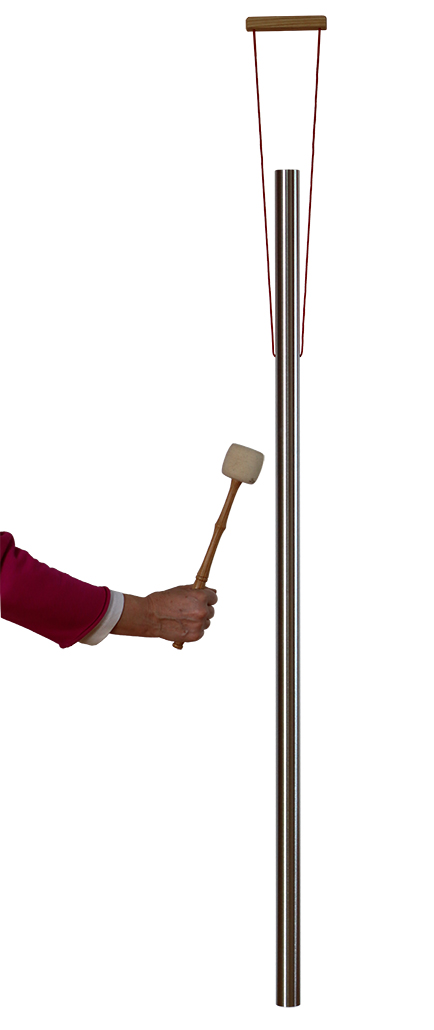 Klangröhre mit Haltegriff, Ton C3 - H3 , Alu silber, Ø 4 cm, Länge 100 - 135 cm