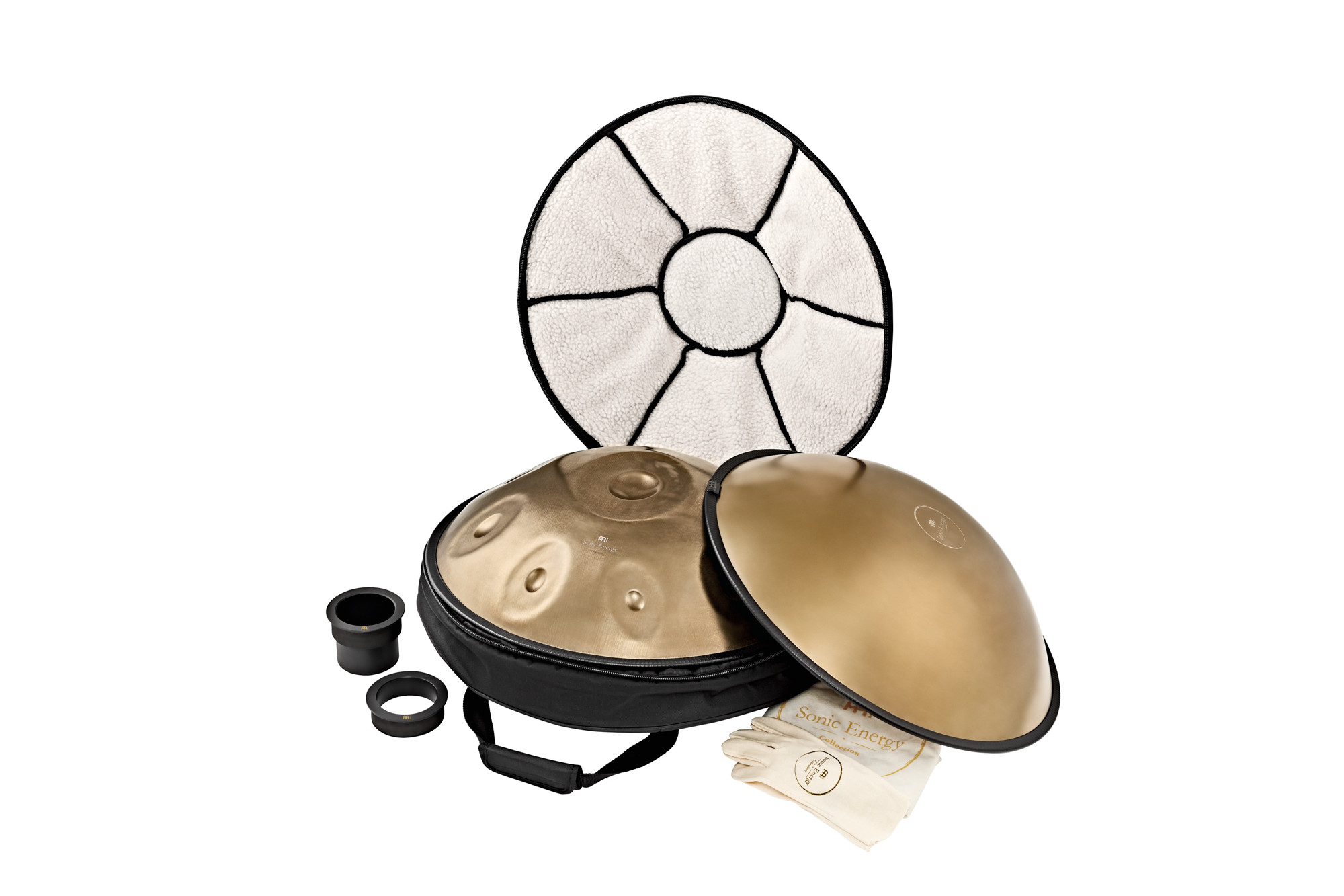 Handpan, Edelstahl, D-Kurd-Skala, 10 Töne, 440 Hz, Vintage Gold
