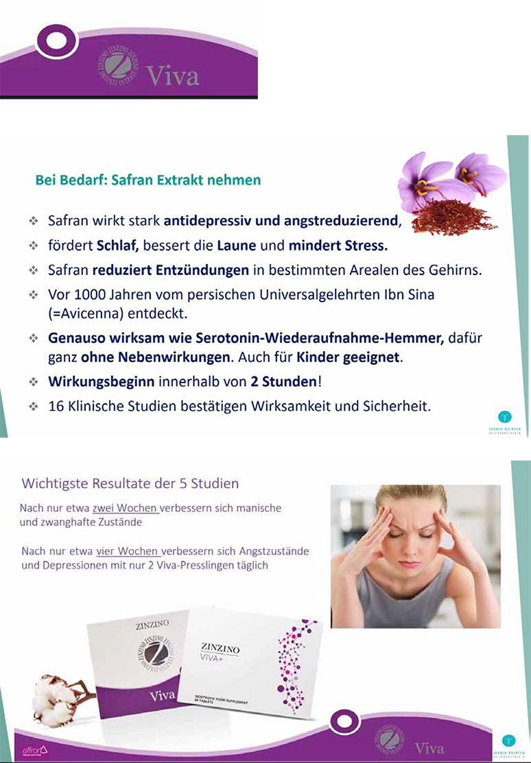 Viva+, natürliches Nahrungsergänzungsmittel aus Safran zum Stressabbau