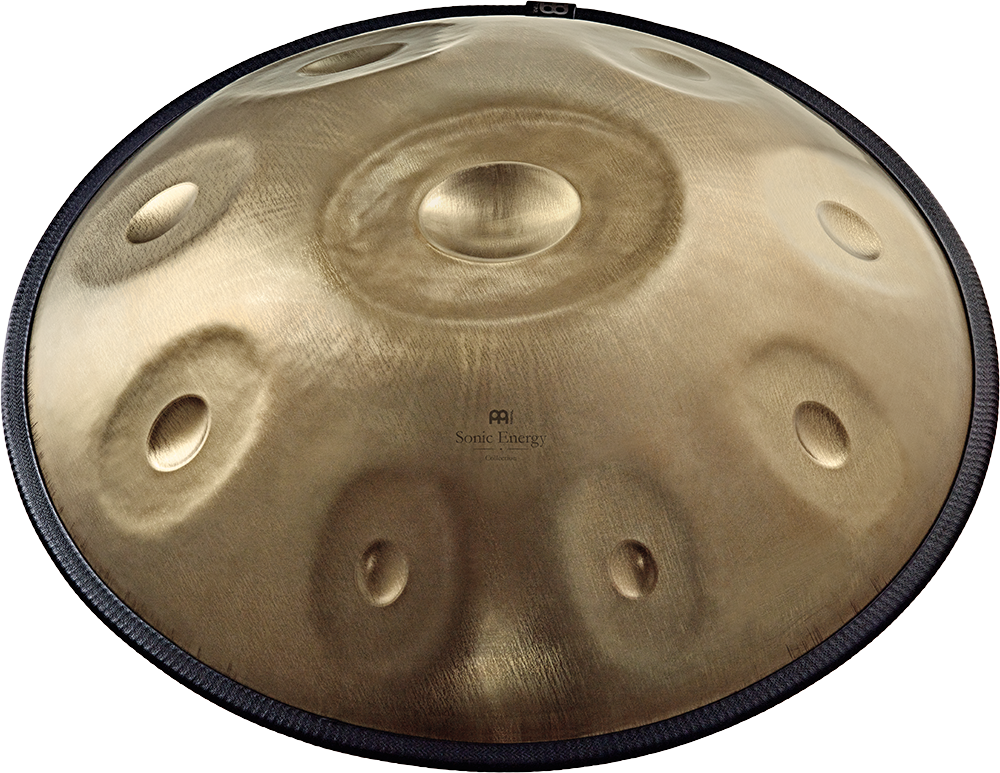Handpan, Edelstahl, D-Hexatonic, 440Hz, D-Amara, 9 Töne, Vintage Gold