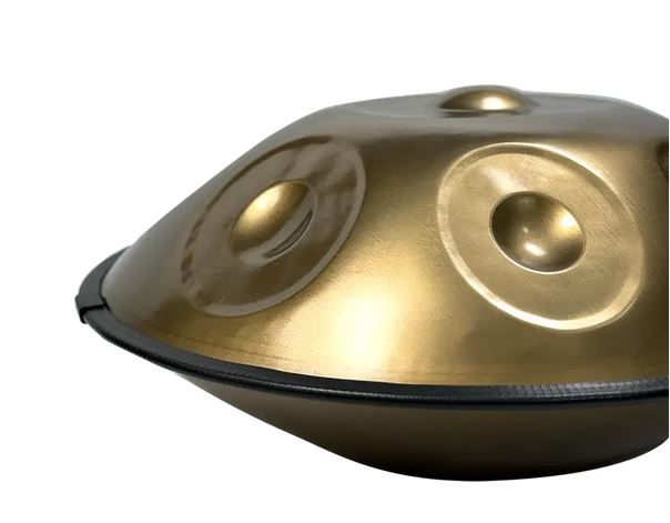 Handpan, Edelstahl, D-Kurd-Skala, 1 + 8 Töne, 440 Hz, Gold