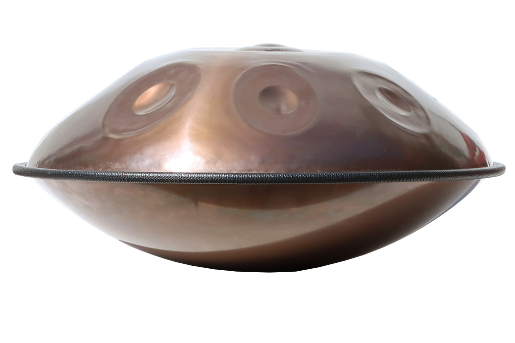Handpan, Edelstahl, D- celtic Minor, 440 Hz, Bronze-farben mit Gravour,