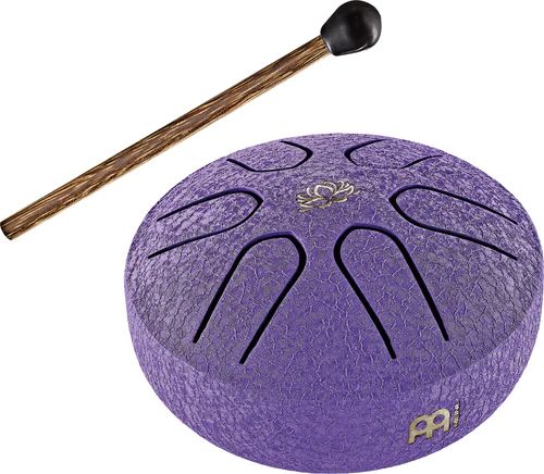 Taschen-Zungentrommel, Violett, Lotusblume-Symbol, A-Dur