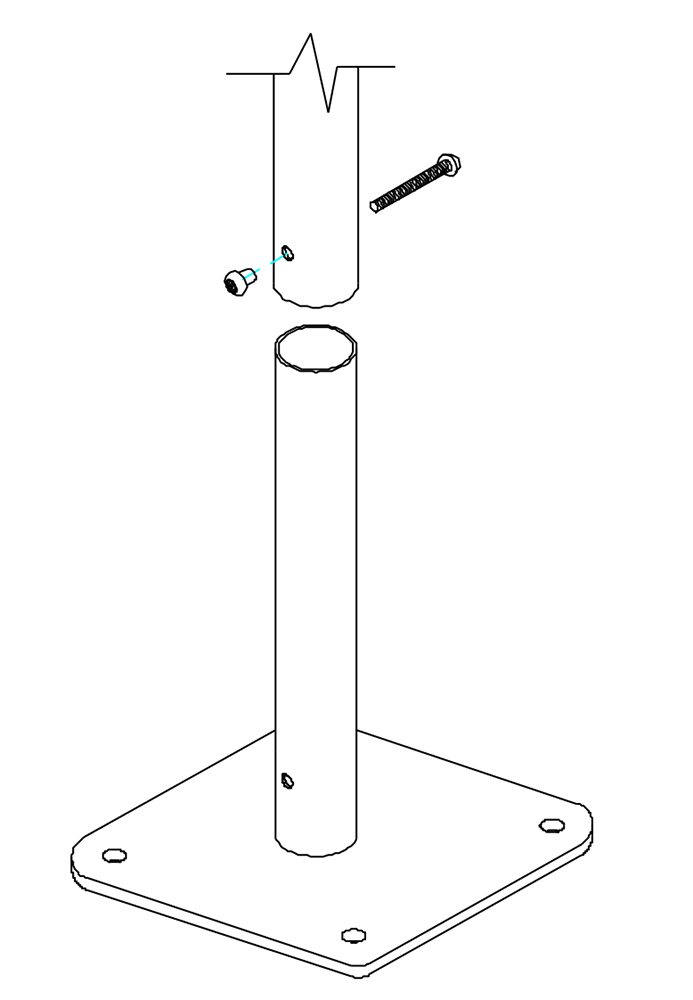 Outdoor-Instrument CALYPSO-FARBKLANGRÖHREN mit Einzelständer, 8er-Set, diatonisch, mit Bodenplatte