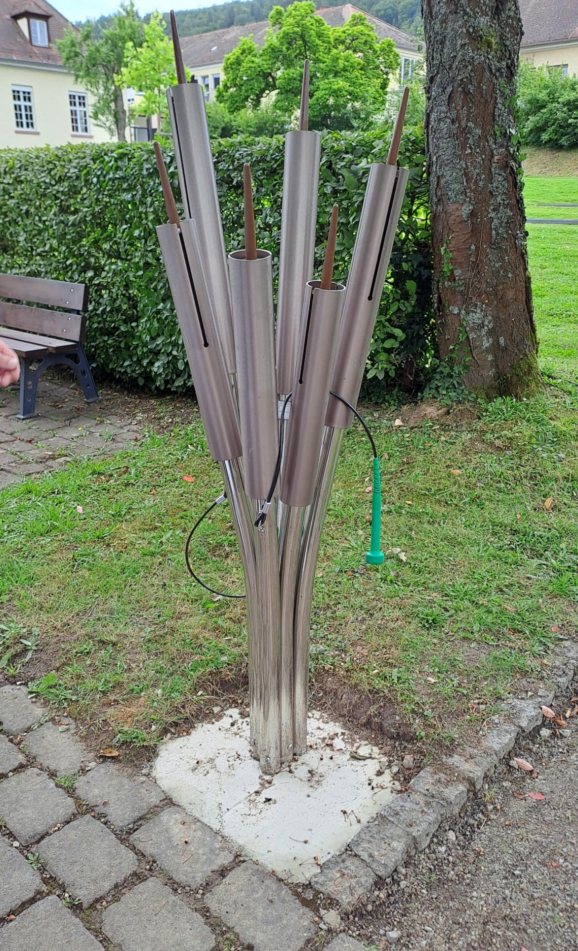 Schilfröhren-Klangspiel, Outdoor, 6-er Set, A-Moll, zum Einbetonieren