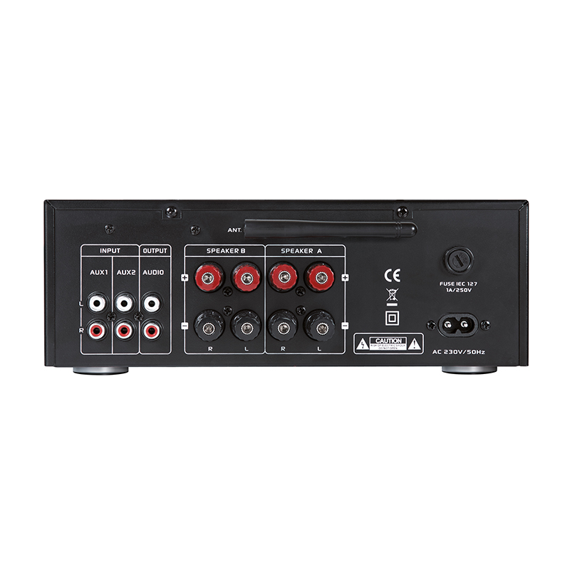 Stereo Kompaktverstärker mit SD/USB-Eingang, 160 Watt, 25x18x9,5 cm