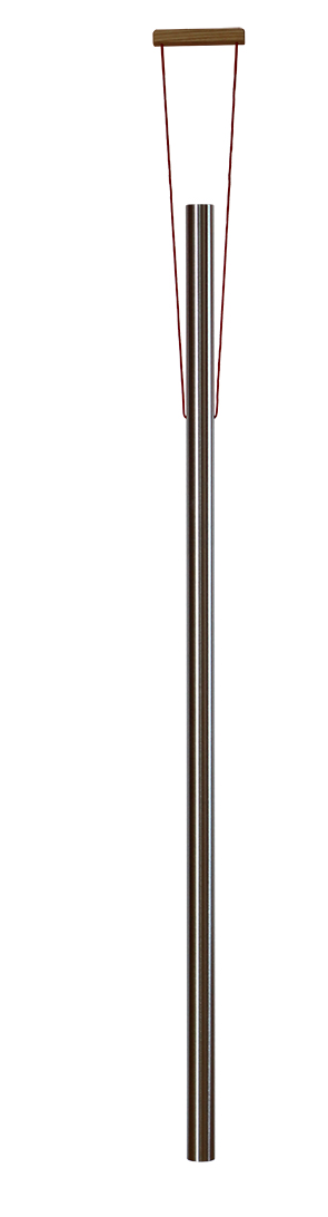 Klangröhre mit Haltegriff, Ton C3 - H3 , Alu silber, Ø 4 cm, Länge 100 - 135 cm