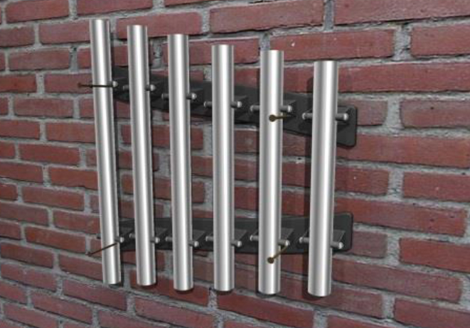 Outdoor-Röhrenglockenspiel ,Freechimes Soprano, pentatonisch, 6 Töne, Wandmontage