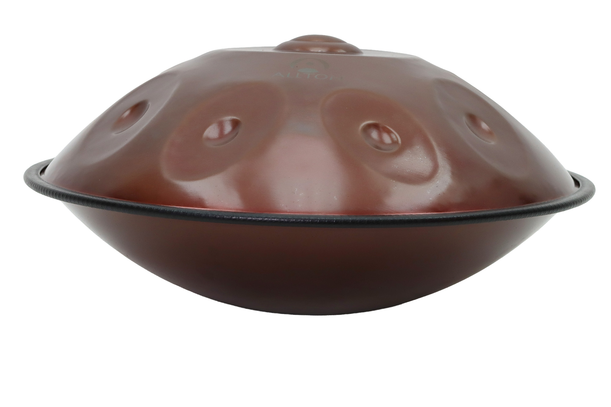 Mini Handpan, Ø 43 cm, Edelstahl, F-Kurd-Skala, 9 Töne, 440 Hz, Bronze-optik