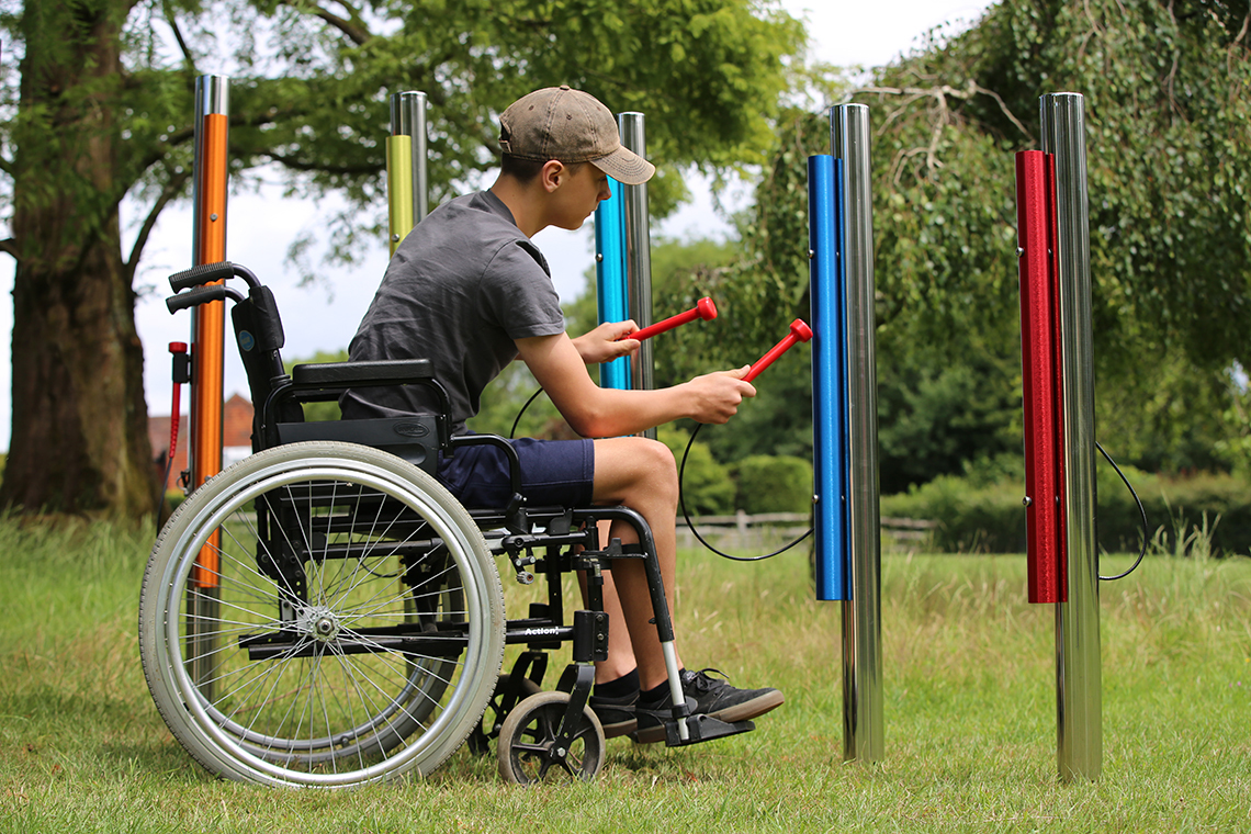 Farbklangröhren, 6er-Set, Outdoor, zum Einbetonieren