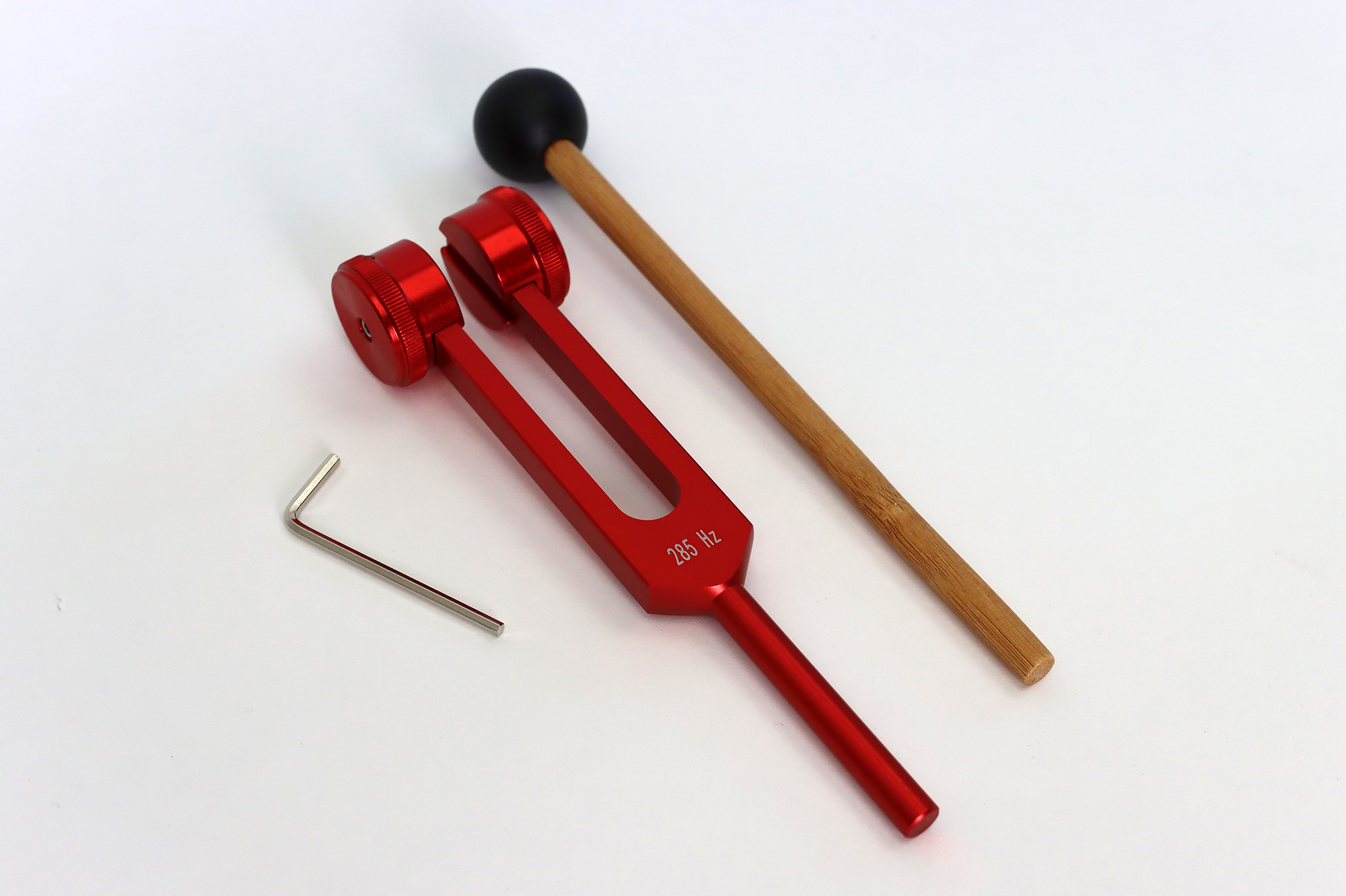 Stimmgabel Set M01, 9 Alu-Stimmgabeln, nach Chacra-Farben, inkl. Klöppel und Koffer