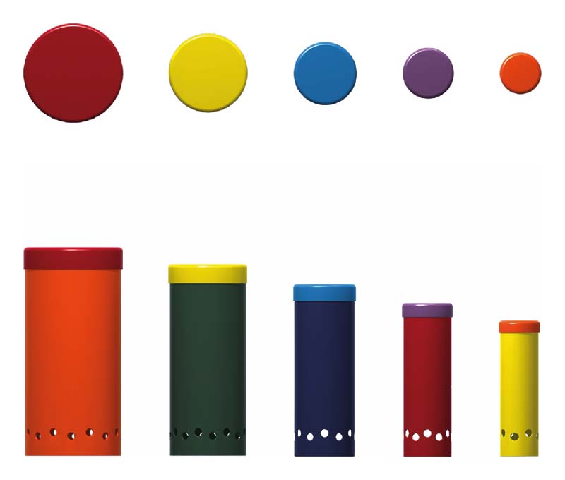 Rainbow Sambas, 5er Set, Outdoor-Instrumente, zum Einbetonieren