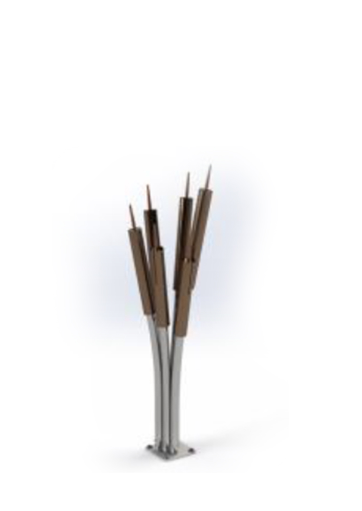Schilfröhren-Klangspiel, Outdoor, 6-er Set, A-Moll, zum Einbetonieren