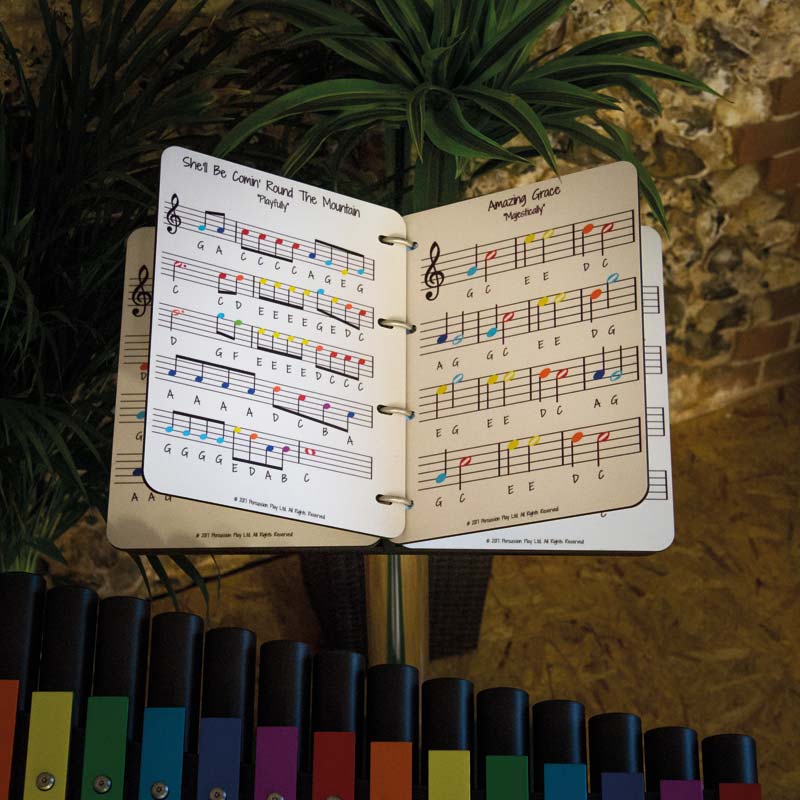 Outdoor-Musikbuch, vier Melodien, zum Einbetonieren