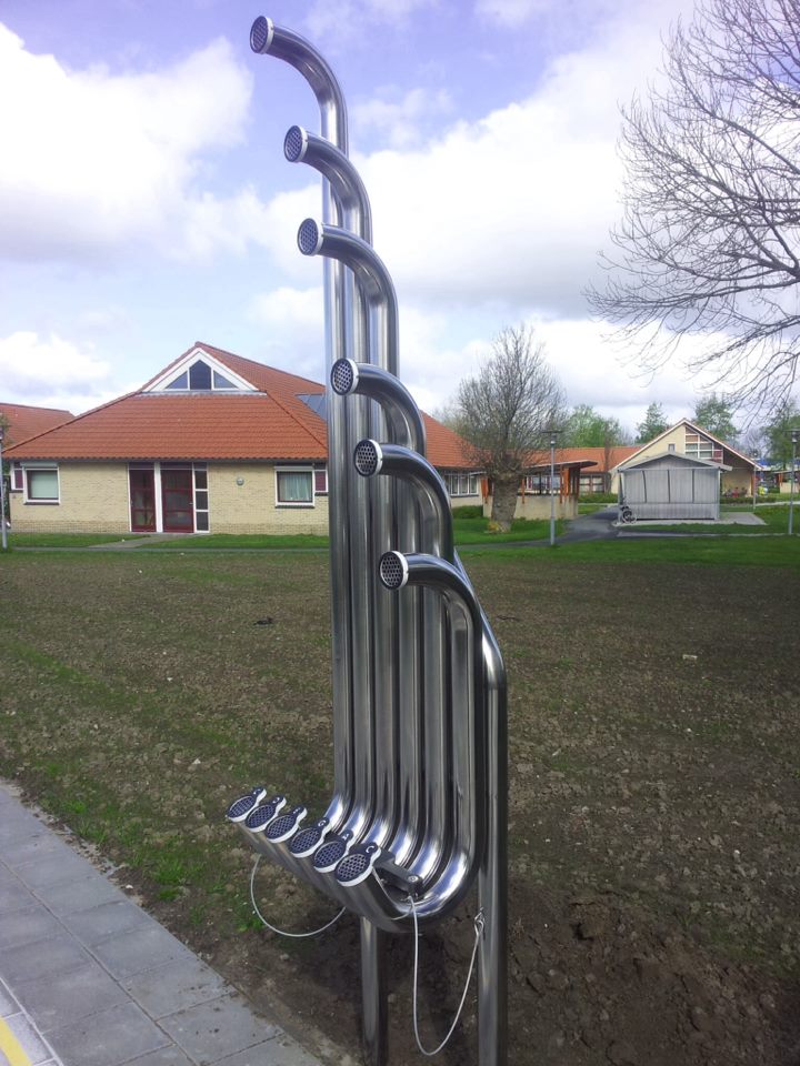 Tembos mit 6 Tonröhren, pentatonisch, mit Flip-Flop-Schlägeln, Outdoor