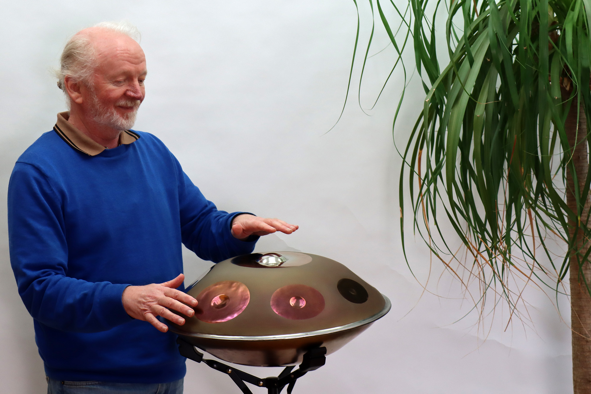 Handpan Bluepoint, Steelharp made in Germany, Edelstahl,  8 Töne Stimmung D-a'