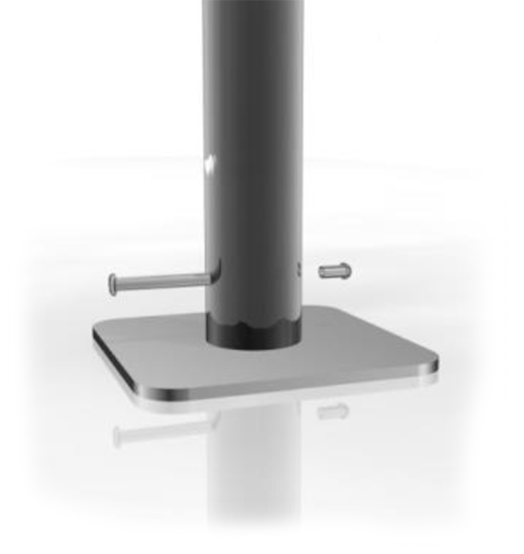Outdoor-Instrument CALYPSO-FARBKLANGRÖHREN mit Einzelständer, 8er-Set, diatonisch, mit Bodenplatte