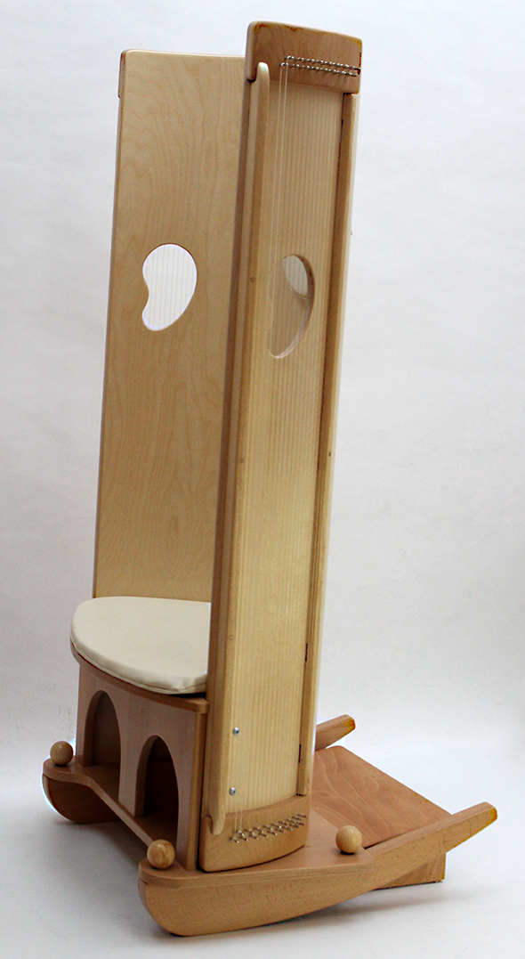 ALLTON Klangmassage-Schaukelstuhl geölt, ohrförmiges Greifloch, 160 cm hoch