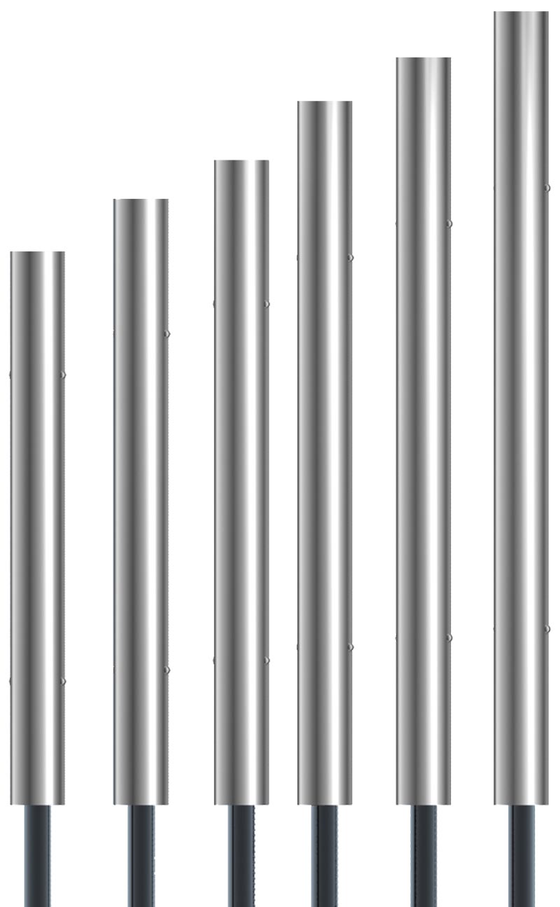 Outdoor-Klangröhren zum Handspielen, 6-er Set, zum Einbetonieren