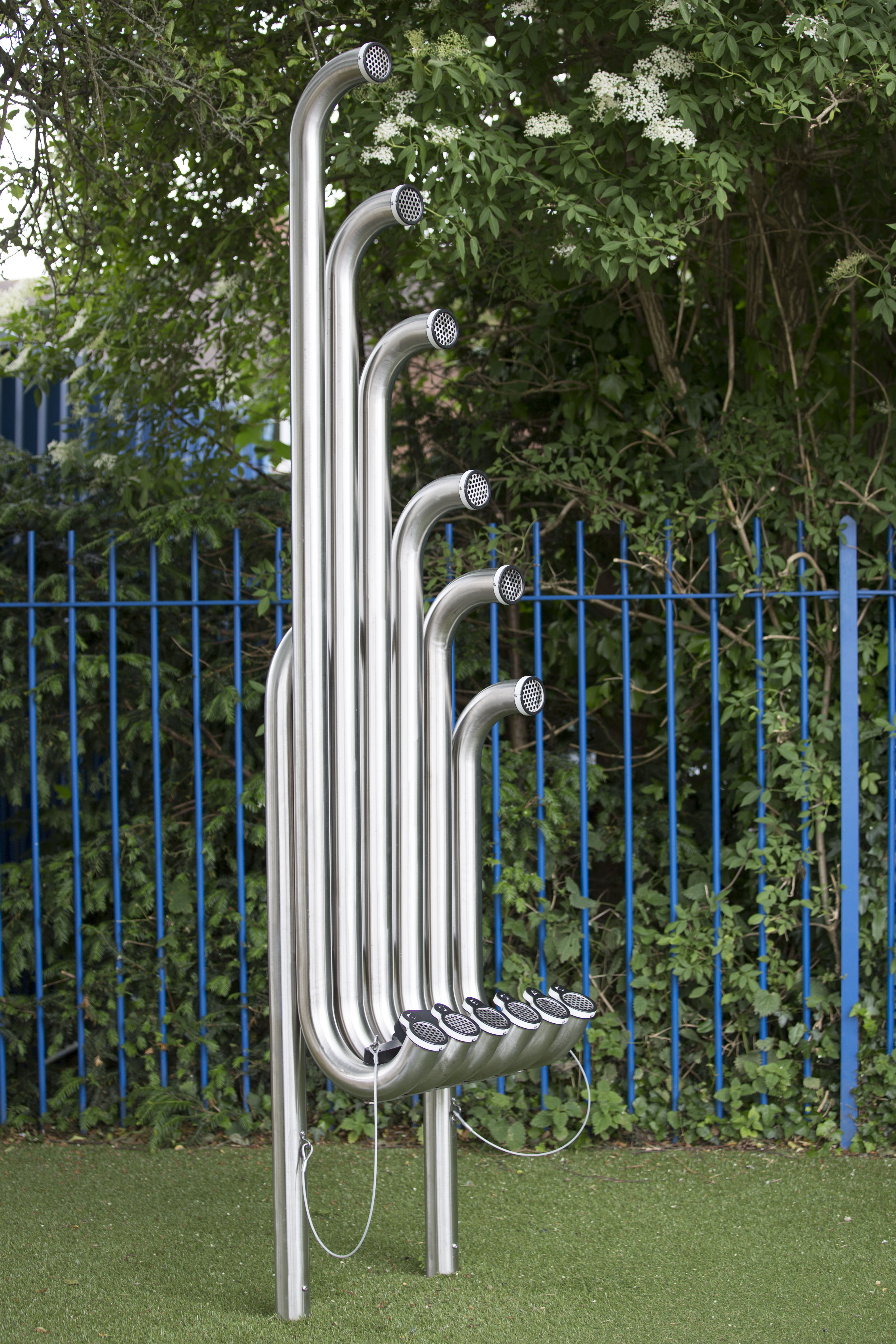 Tembos mit 6 Tonröhren, pentatonisch, mit Flip-Flop-Schlägeln, Outdoor