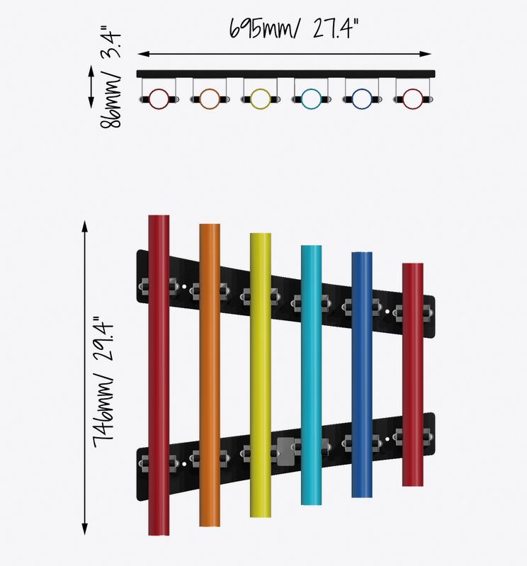 Röhrenglockenspiel, RAINBOW mit Bodenplatte, Outdoor