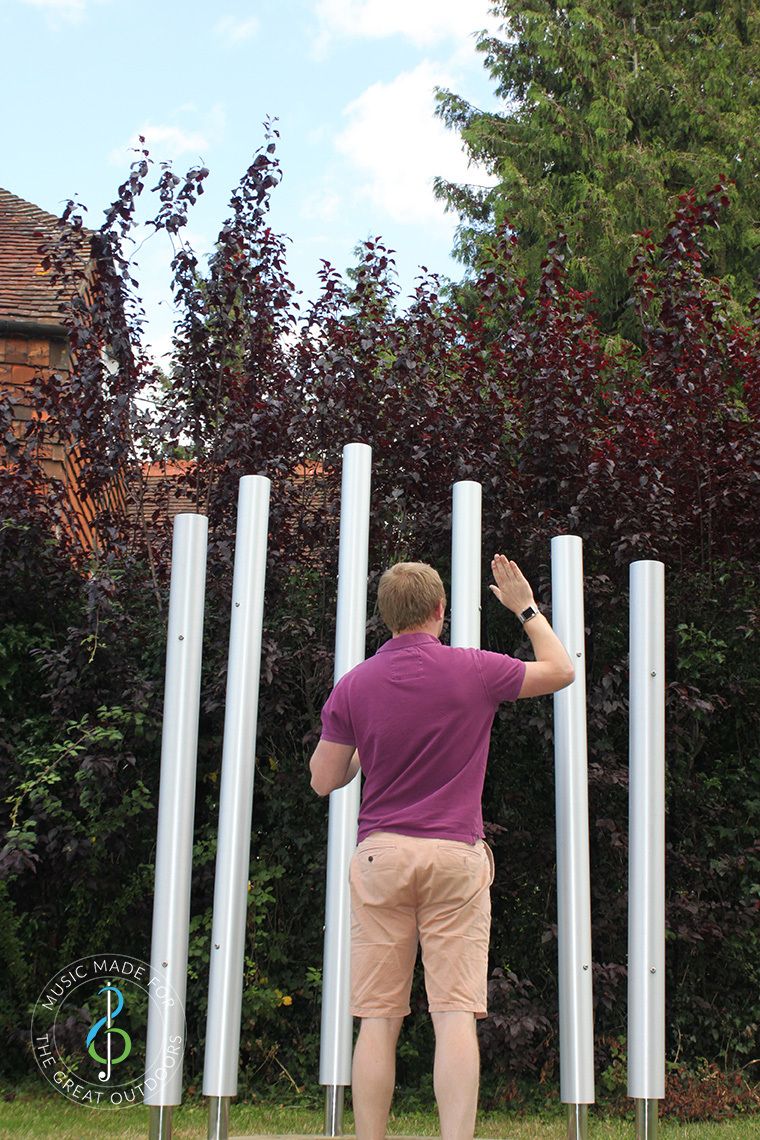 Outdoor-Klangröhren zum Handspielen, 6-er Set, zum Einbetonieren