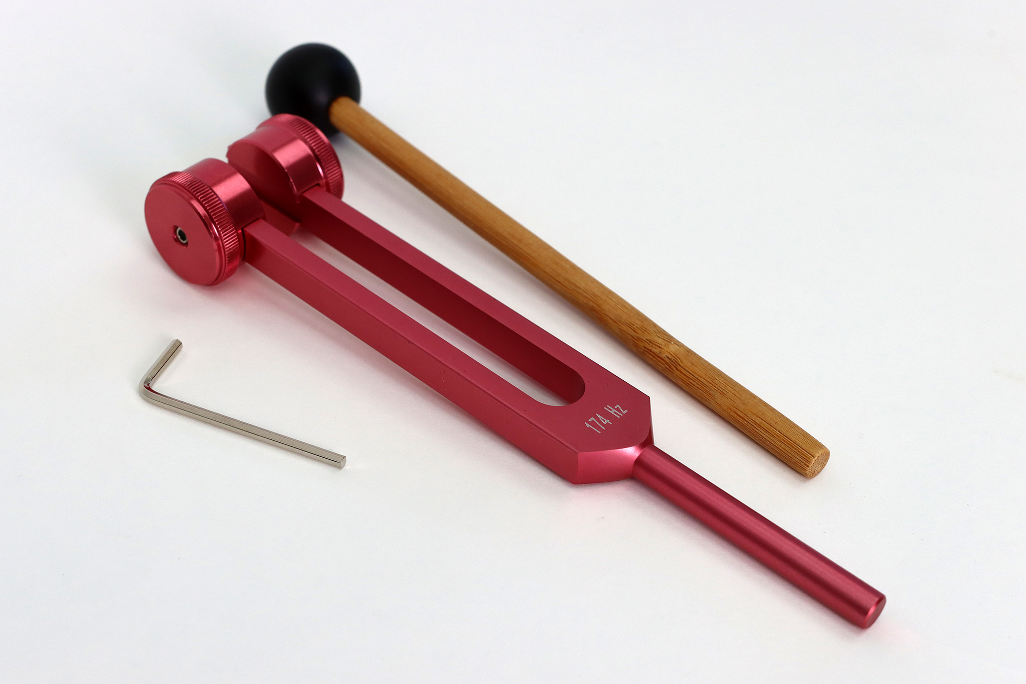 Stimmgabel Set M01, 9 Alu-Stimmgabeln, nach Chacra-Farben, inkl. Klöppel und Koffer