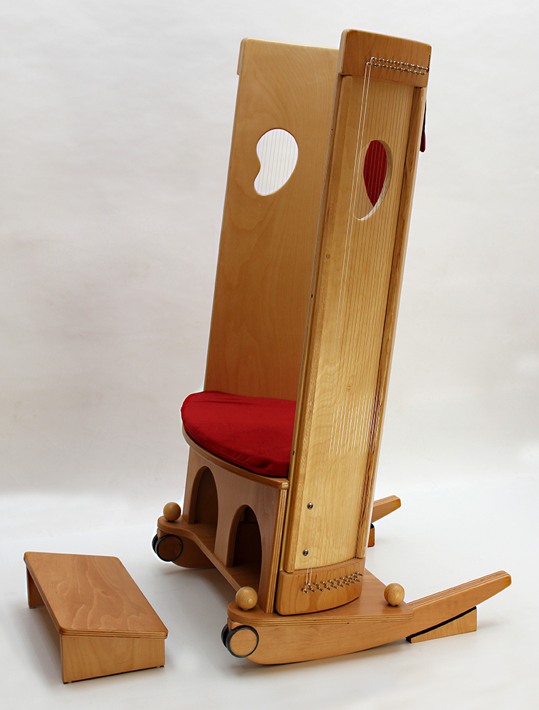 ALLTON Klangmassage-Schaukelstuhl geölt, ohrförmiges Greifloch, 140 cm hoch