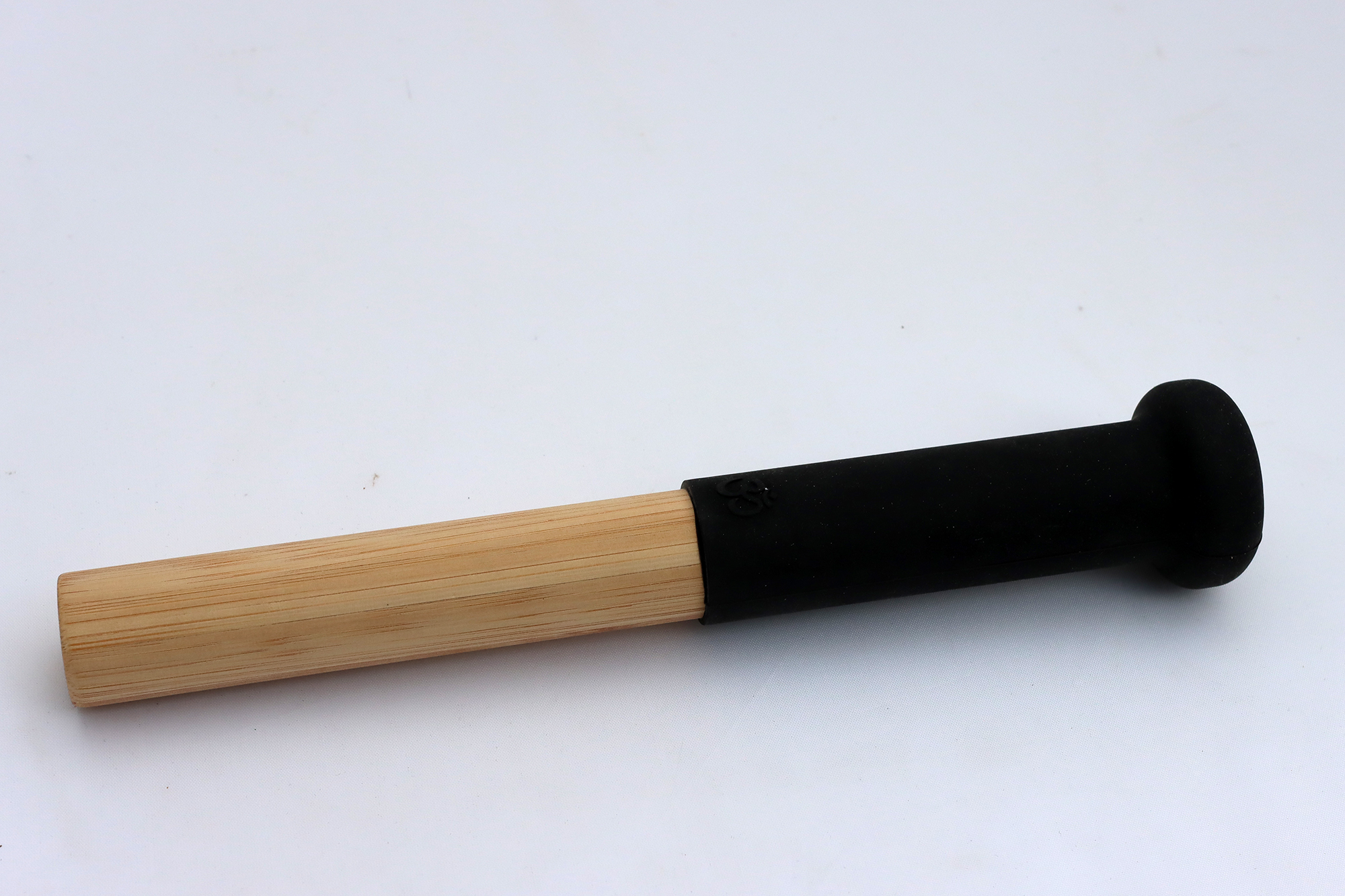 Kristall-Klangschalen-Klöppel LARGE, Holz mit Silikonkopf, schwarz, Ø 4 cm, Holzstil Ø 2,5 x 23 cm