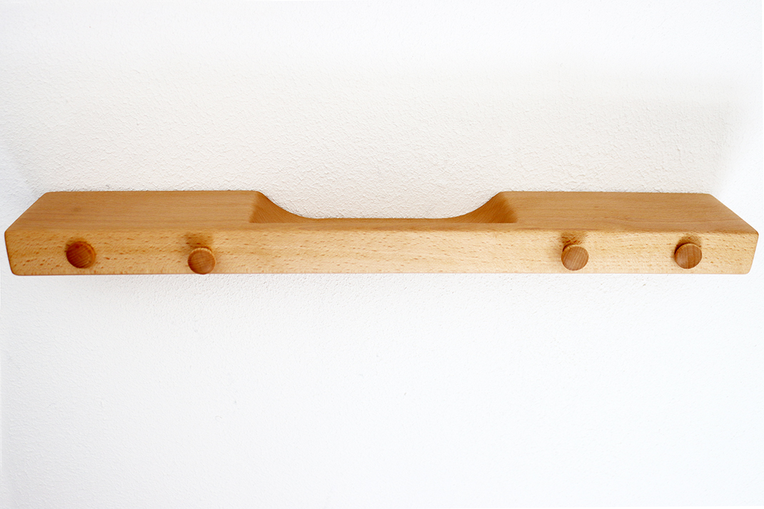 Wandhalter Universal Duo für Instrumente, Buche, 50 x 8 x 3 cm