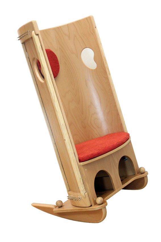 ALLTON Klangmassage-Schaukelstuhl lackiert, ohrförmiges Greifloch, 140 cm hoch